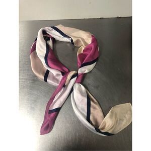 Dana Buchman Women’s Pink Cream and Blue Striped Large Box Scarf